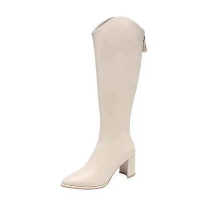 Women's Block Heel Knee High Boots | Pointed Toe | Pull-On Tall Boots | Steven & Levon