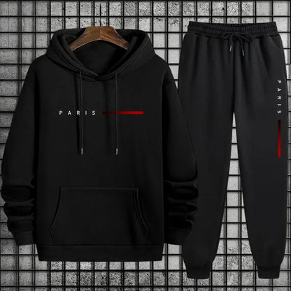 Printed Hoodie and Sweatpants | Men's Tracksuit | Pocket Sports Two Piece Set | Steven & Levon