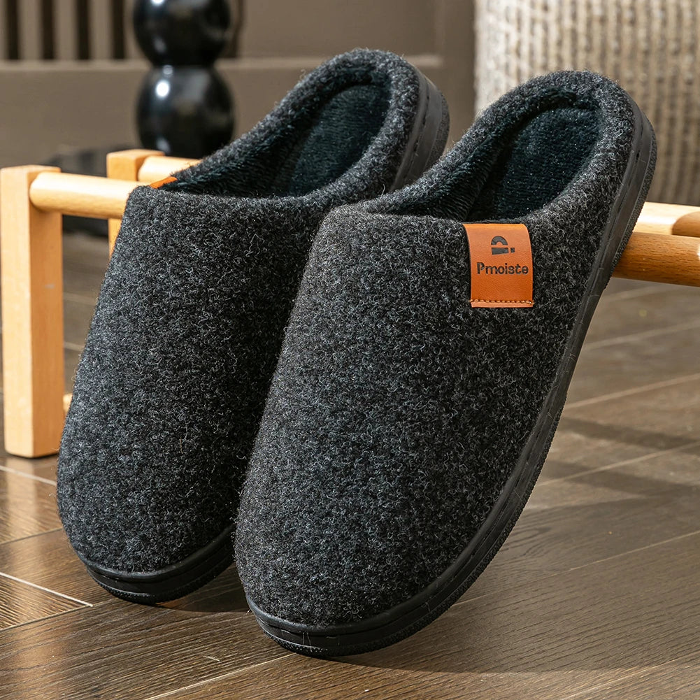 Men's Winter Platform Slippers | Short Plush Insole | TPR Sole Indoor House Shoes | Steven & Levon