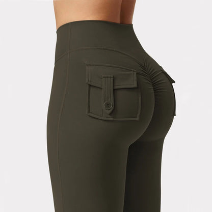 Women's Wide Leg Yoga Trousers | Stretch Compression Fit | Straight Side Pockets | Steven & Levon