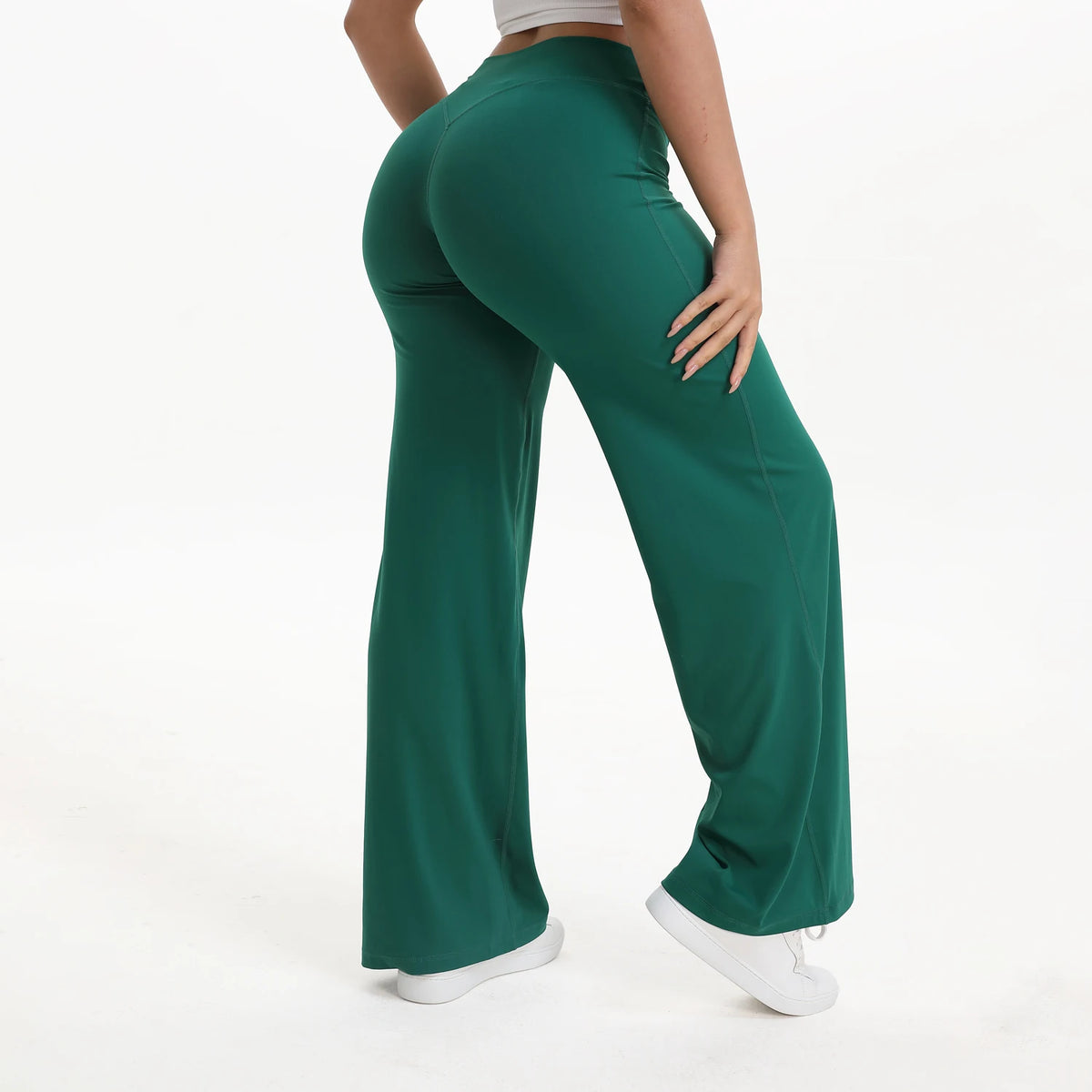 Women's Mid Waist Yoga Leggings | Full Length Stretch Fit | Elastic Waistband | Steven & Levon