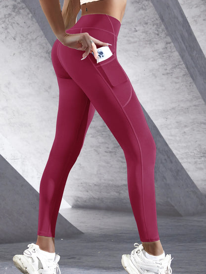 Women's High Waisted Yoga Leggings | Push Up Stretch Fit | Welt Pockets | Ankle Length | Steven & Levon