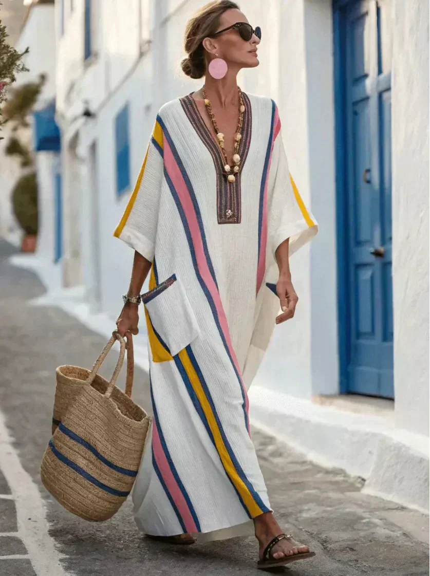 Women's Maxi Dress | Flowing Mediterranean Dress | Lightweight Summer Wear | Steven & Levon