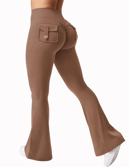 Women's Wide Leg Yoga Trousers | Stretch Compression Fit | Straight Side Pockets | Steven & Levon