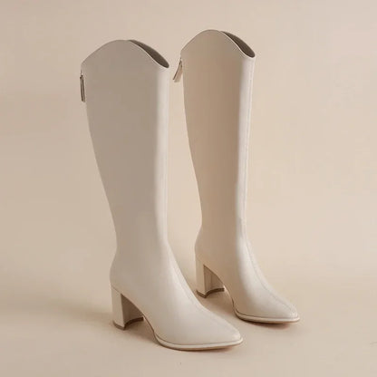 Women's Block Heel Knee High Boots | Pointed Toe | Pull-On Tall Boots | Steven & Levon