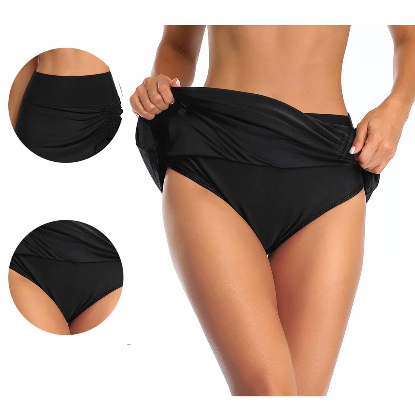 Women's Ruched Mini Skirt | Women | High Waist | Adjustable Drawstring Side Split | Active & Casual Wear | Steven & Levon