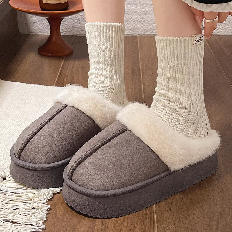 Women's Flannel Snow Boots | Platform Ankle Boots | Plush Lined Slip On Winter Shoes | Steven & Levon