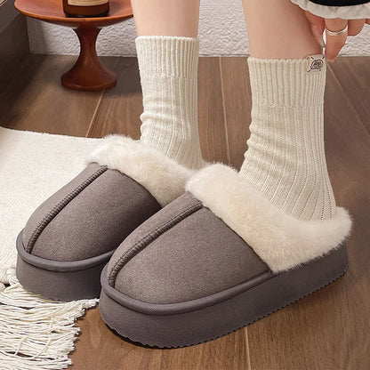 Women's Flannel Snow Boots | Platform Ankle Boots | Plush Lined Slip On Winter Shoes | Steven & Levon