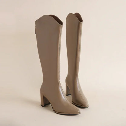 Women's Block Heel Knee High Boots | Pointed Toe | Pull-On Tall Boots | Steven & Levon