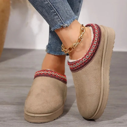 Women's Faux Suede Snow Boots | Slip On Ankle Boots | Plush Lined Winter Shoes | Steven & Levon