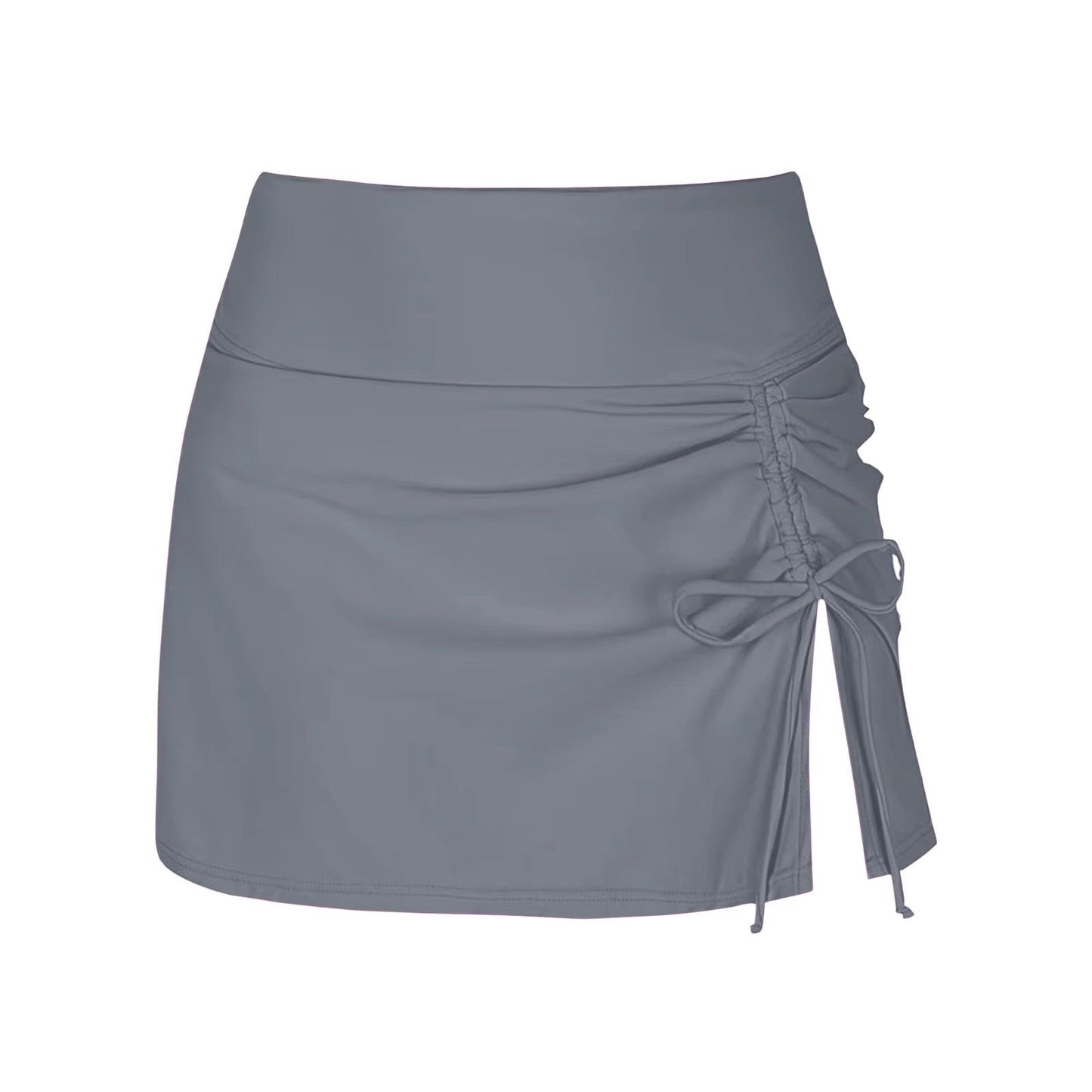 Women's Ruched Mini Skirt | Women | High Waist | Adjustable Drawstring Side Split | Active & Casual Wear | Steven & Levon