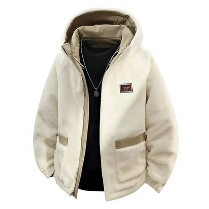 Men's Fleece Jacket | Thick Winter Lining | Hooded Full Zip | Loose Fit | Steven & Levon