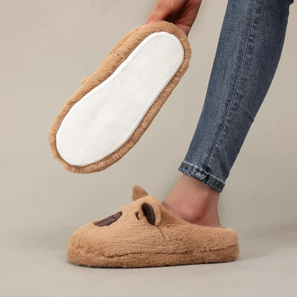 Women's Animal Print Slippers | Faux Fur Detail | Plush Lining | TPR Sole | Steven & Levon