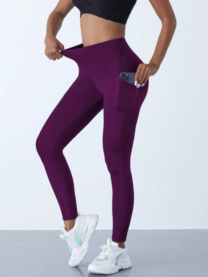 Women's High Waisted Yoga Leggings | Push Up Stretch Fit | Welt Pockets | Ankle Length | Steven & Levon