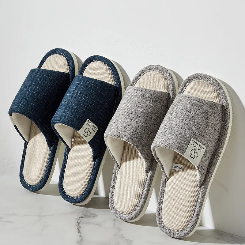Men's Hemp Slippers | Open Toe | Breathable EVA Sole | Indoor House Slippers | Steven & Levon