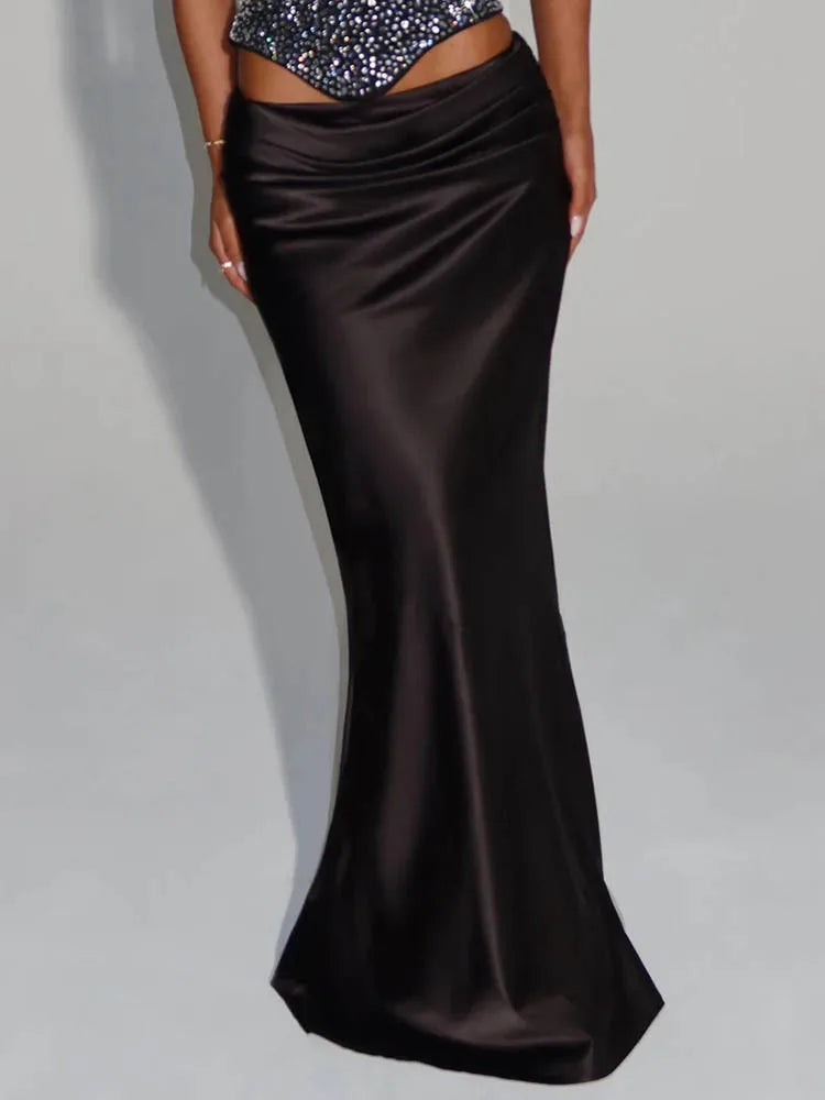 Women's Backless Crop Top | Sequin Co Ord Set | High Waisted Maxi Skirt | V Neck | Steven & Levon