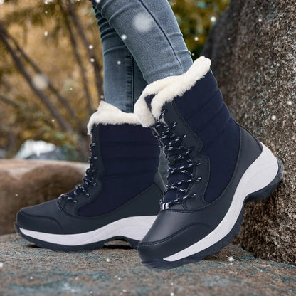 Women's Platform Snow Boots | Lace Up Ankle Boots | Plush Lined Wedge Winter Shoes | Steven & Levon