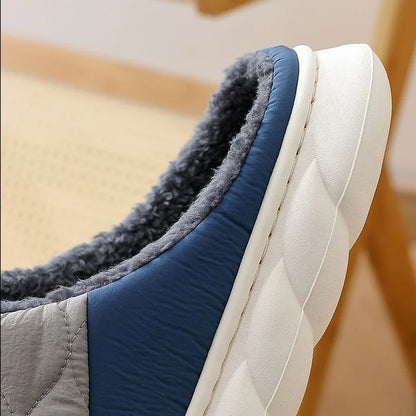 Men's Cotton Slippers | Plush Lining | Waterproof PVC Sole | Home Shoes | Steven & Levon