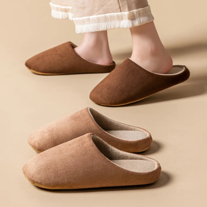 Men's Faux Suede Slippers | Cotton Lining | Soft Fabric Sole | Indoor Shoes | Steven & Levon