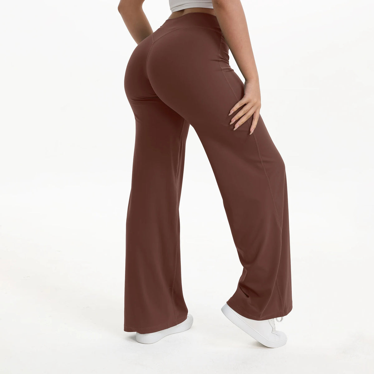 Women's Mid Waist Yoga Leggings | Full Length Stretch Fit | Elastic Waistband | Steven & Levon