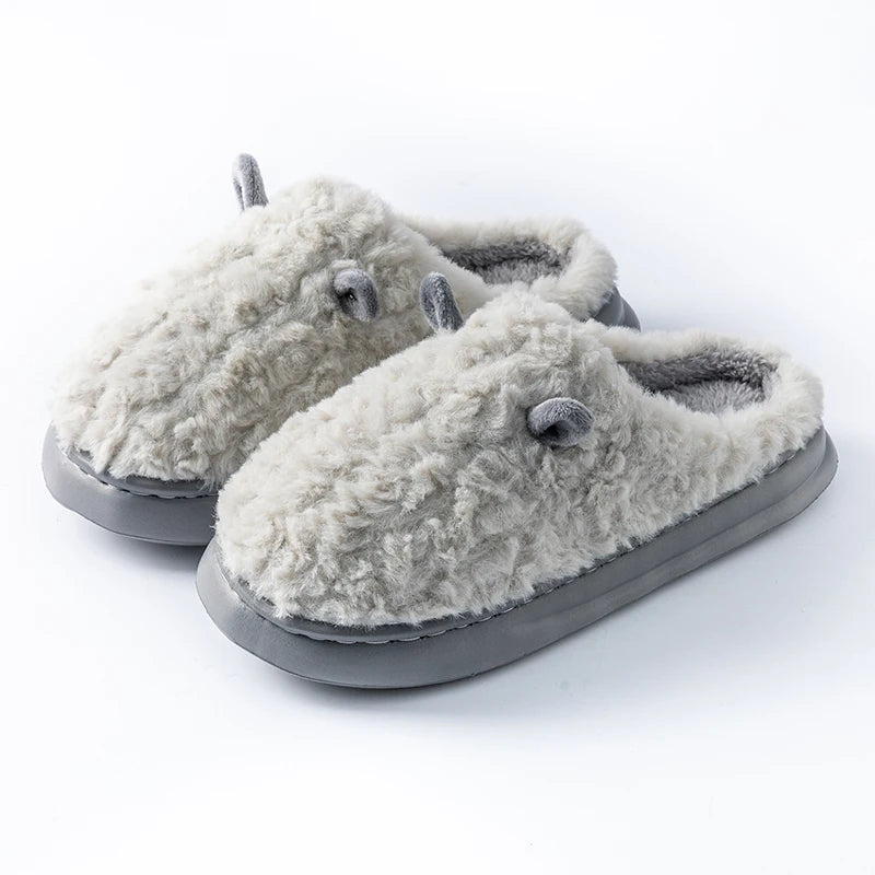 Women's Cotton Plush Slippers | Cartoon Design | Closed Toe | Non Slip EVA Sole | Steven & Levon