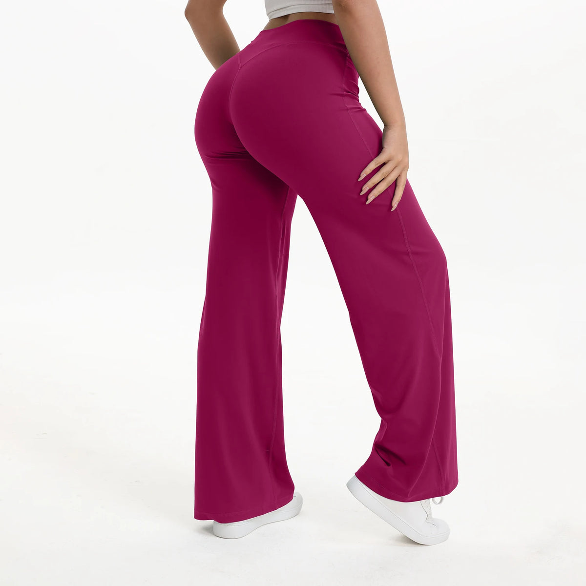 Women's Mid Waist Yoga Leggings | Full Length Stretch Fit | Elastic Waistband | Steven & Levon