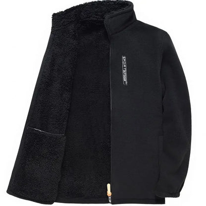 Men's Fleece Jacket | Stand Collar | Windproof Zip Front | Embroidery Detail | Steven & Levon