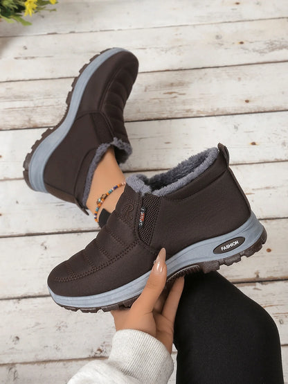 Women's Snow Boots | Slip On Ankle Boots | Plush Lined Warm Winter Shoes | Steven & Levon