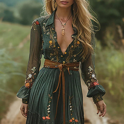 Lightweight Boho Maxi Dress | Women's Belted Summer Dress | Steven & Levon
