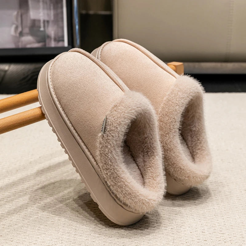 Men's Fluffy Slippers | Fur Lining | Thick Anti Slip EVA Sole | Indoor Shoes | Steven & Levon