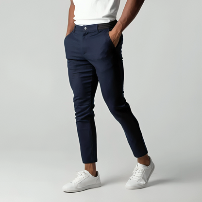 Slim Fit Chinos Work Trousers | Stretch Cotton Blend | Tapered Leg with Pockets | Steven & Levon