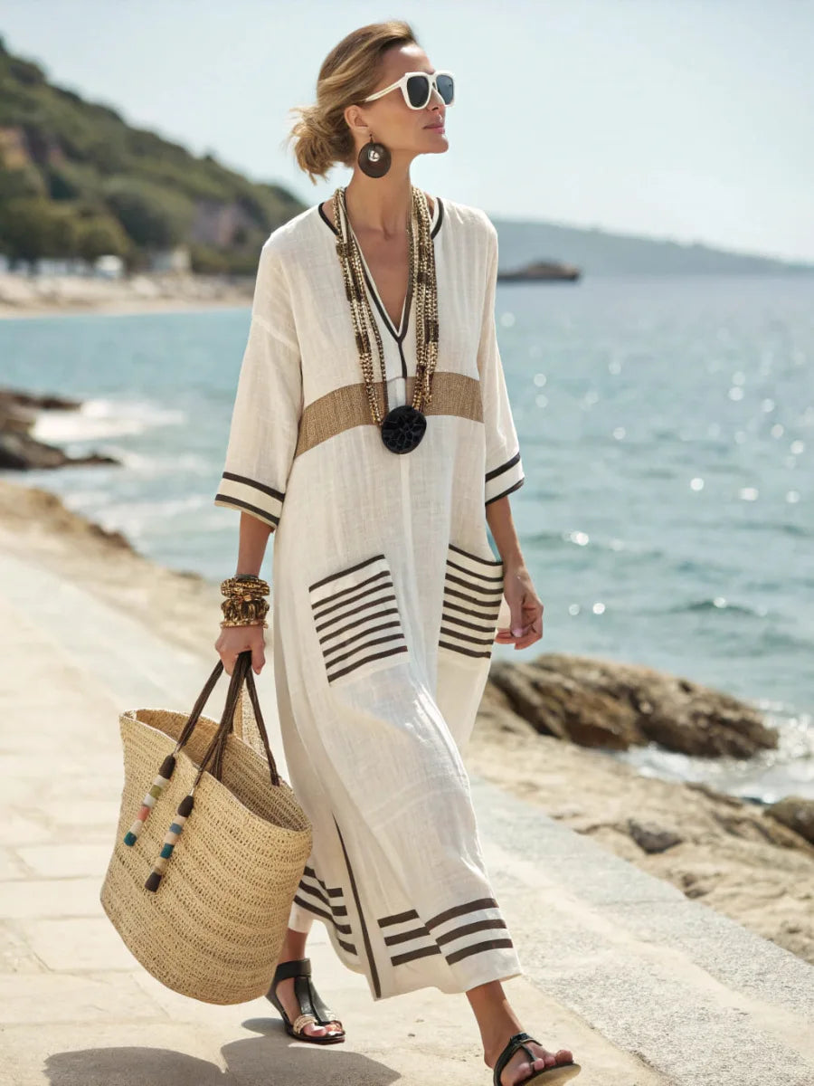 Women's Maxi Dress | Flowing Mediterranean Dress | Lightweight Summer Wear | Steven & Levon