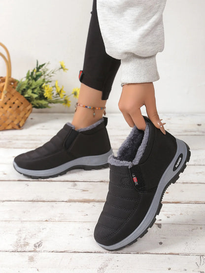 Women's Snow Boots | Slip On Ankle Boots | Plush Lined Warm Winter Shoes | Steven & Levon