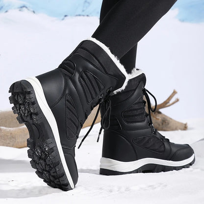 Women's Waterproof Snow Boots | Lace Up Ankle Boots | Plush Lined Winter Shoes | Steven & Levon