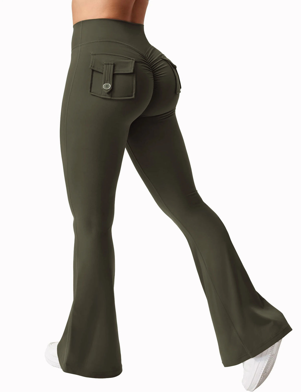 Women's Wide Leg Yoga Trousers | Stretch Compression Fit | Straight Side Pockets | Steven & Levon