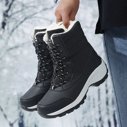 Women's Platform Snow Boots | Lace Up Ankle Boots | Plush Lined Wedge Winter Shoes | Steven & Levon