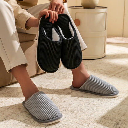 Men's Corduroy Slippers | Plush Insole | Non Slip EVA Sole | Indoor Shoes | Steven & Levon