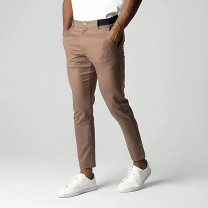 Slim Fit Chinos Work Trousers | Stretch Cotton Blend | Tapered Leg with Pockets | Steven & Levon