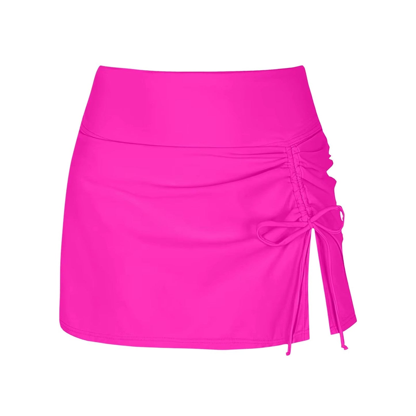 Women's Ruched Mini Skirt | Women | High Waist | Adjustable Drawstring Side Split | Active & Casual Wear | Steven & Levon