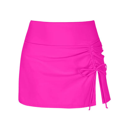 Women's Ruched Mini Skirt | Women | High Waist | Adjustable Drawstring Side Split | Active & Casual Wear | Steven & Levon