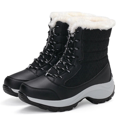 Women's Platform Snow Boots | Lace Up Ankle Boots | Plush Lined Wedge Winter Shoes | Steven & Levon
