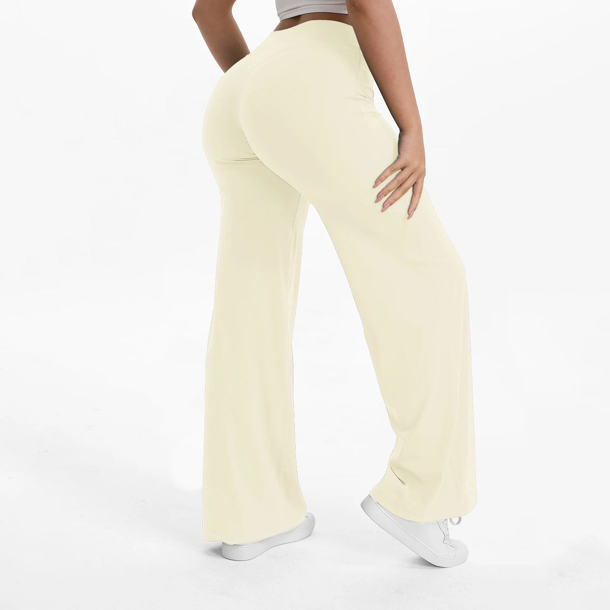 Women's Mid Waist Yoga Leggings | Full Length Stretch Fit | Elastic Waistband | Steven & Levon