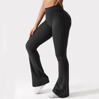 Women's Wide Leg Yoga Trousers | Stretch Compression Fit | Straight Side Pockets | Steven & Levon