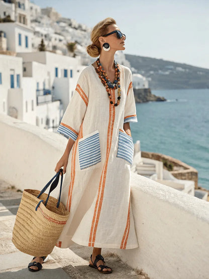 Women's Maxi Dress | Flowing Mediterranean Dress | Lightweight Summer Wear | Steven & Levon