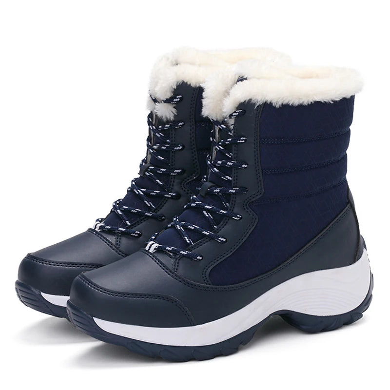 Women's Platform Snow Boots | Lace Up Ankle Boots | Plush Lined Wedge Winter Shoes | Steven & Levon