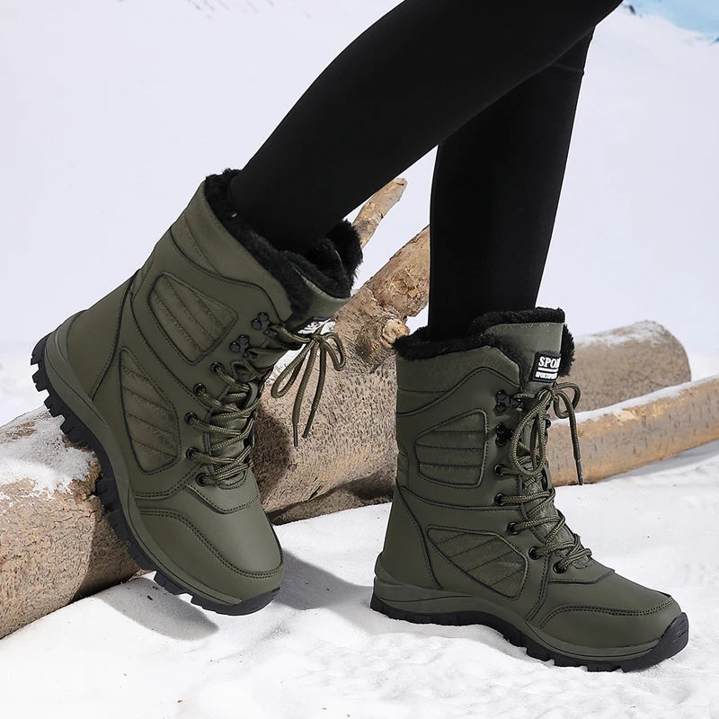 Women's Waterproof Snow Boots | Lace Up Ankle Boots | Plush Lined Winter Shoes | Steven & Levon