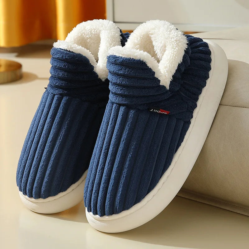 Men's Faux Fur Slipper Boots | Plush Lining | Non Slip Rubber Sole | Indoor Shoes | Steven & Levon