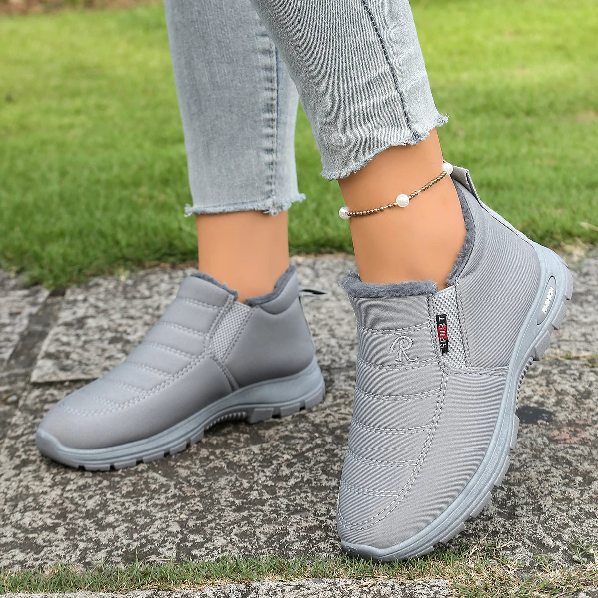Women's Snow Boots | Slip On Ankle Boots | Plush Lined Warm Winter Shoes | Steven & Levon