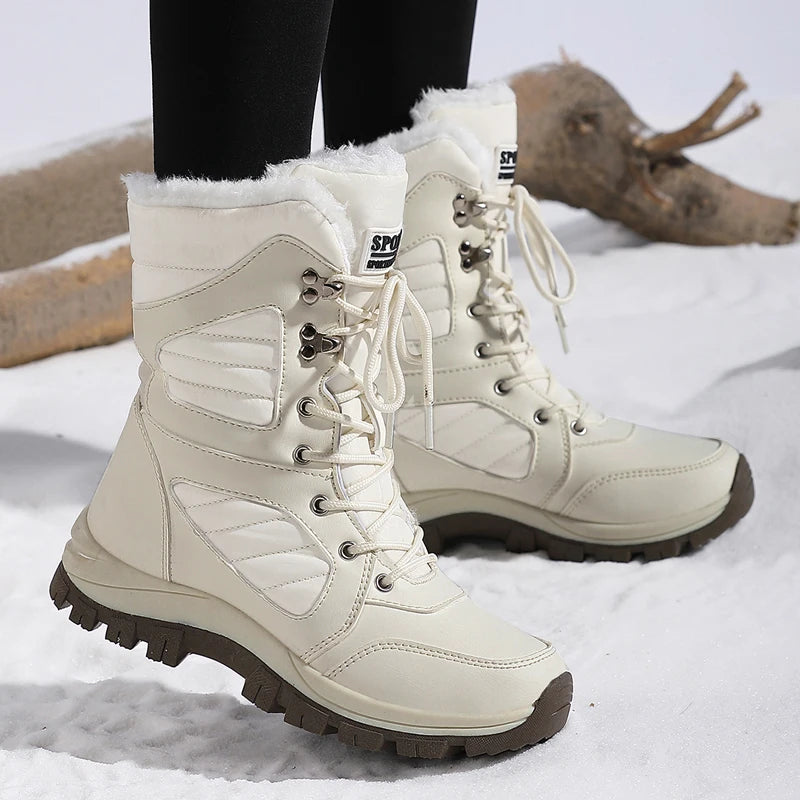 Women's Waterproof Snow Boots | Lace Up Ankle Boots | Plush Lined Winter Shoes | Steven & Levon