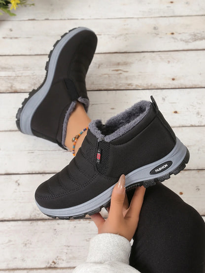 Women's Snow Boots | Slip On Ankle Boots | Plush Lined Warm Winter Shoes | Steven & Levon